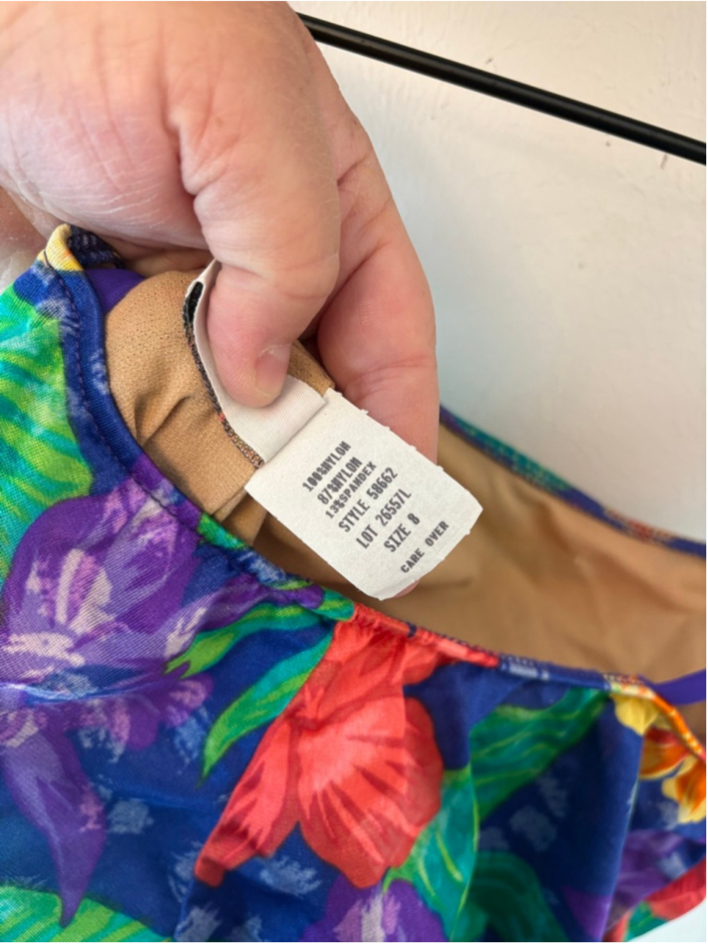 Vintage Sun Streak Tropical Swimsuit Size 8 Floral One Piece Skirted - Picture 10 of 11